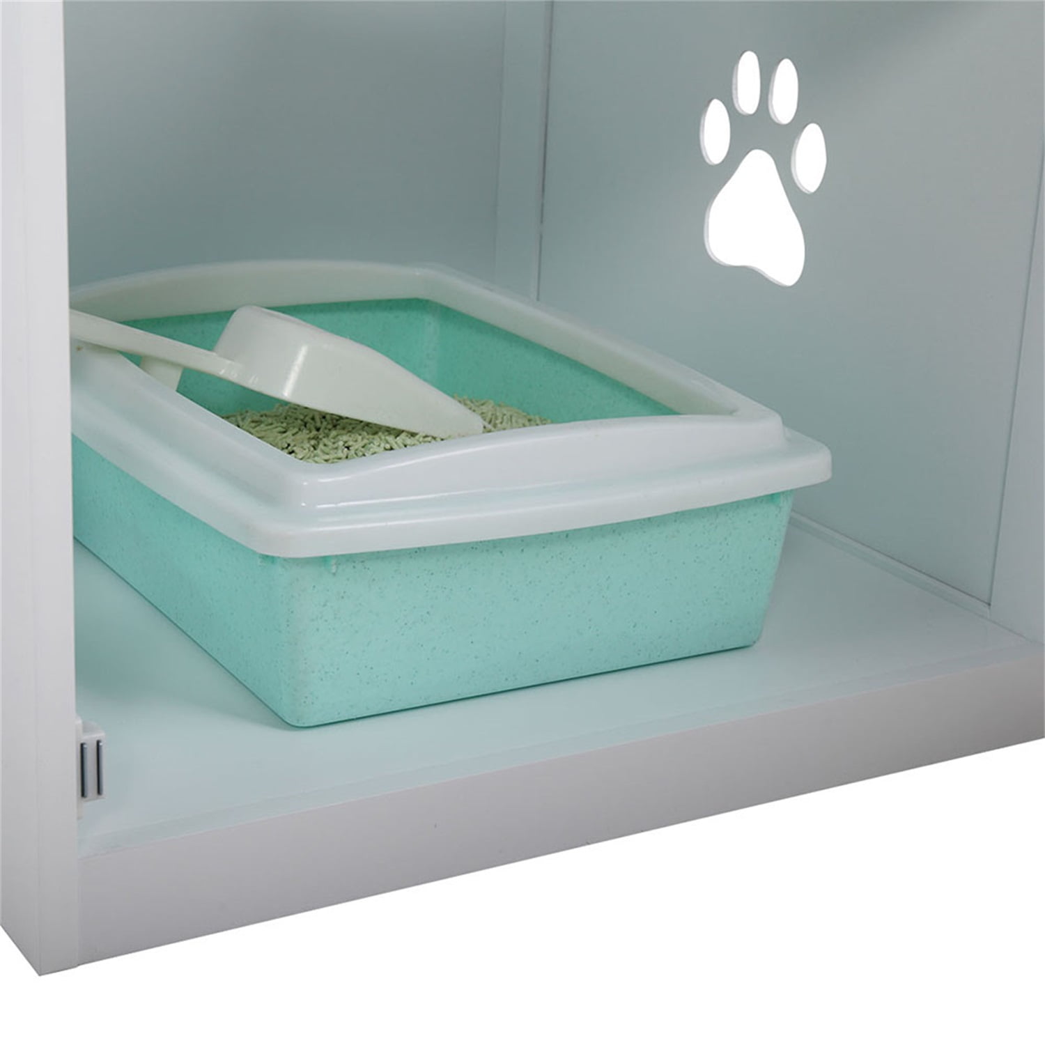 Pefilos 41" Enclosed Litter Box Enclosure Furniture Hidden Cabinet,Cat Washroom, Litter House Litterbox Cover,Dog Proof Cat Feeding Station Nightstand Table for Large Cat Kitten Kitty, White Pefilos 41" Enclosed Litter Box Enclosure Furniture Hidden Cabinet,Cat Washroom, Litter House Litterbox Cover,Dog Proof Cat Feeding Station Nightstand Table for Large Cat Kitten Kitty, White