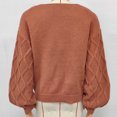 thumbnail image 6 of Fesfesfes Women's V-Neck Bow Decorated Knit Sweater with RibbedLong Sleeve Soft Warm Cozy Casual Pullover Top for Fall Winter Daily Wear, 6 of 7