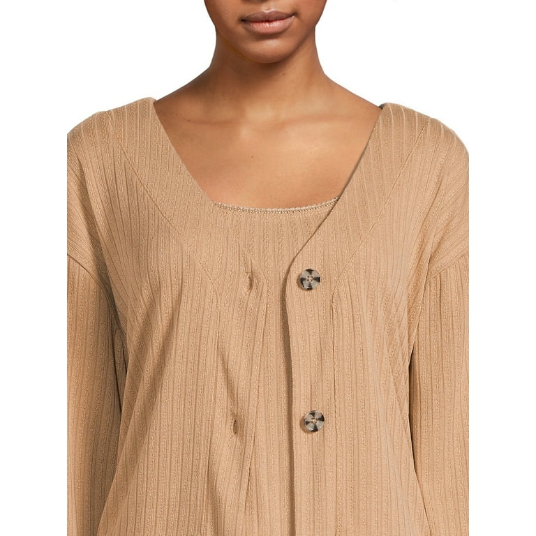 Secret Treasures Women s Cardigan Cami Top and Pants Sleep Set 3 Piece Walmart