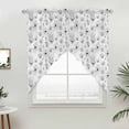 thumbnail image 5 of Gray Spring Floral Kitchen Window Curtains, Swag Curtains Valance for Bedroom Living Room Bathroom, Summer Botanical Floral Watercolor Rod Pocket Window Curtain Block Drapes 2 Panels 28"x36", 5 of 9