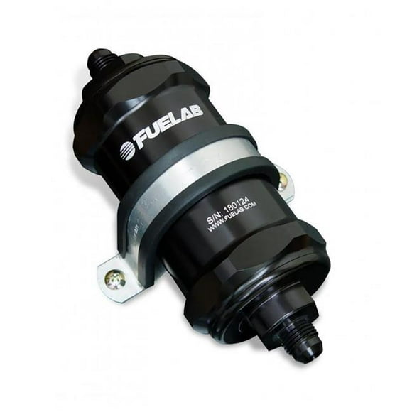 Fuelab 81833-1 -10AN In & Out 6 Micron Fiberglass 818 Standard In-Line Fuel Filter, Black