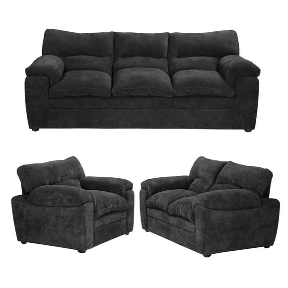 Sala 3-2-1 TRINITY Cosmo ( Sofá, Love Seat, Sillón ) Gris Oscuro