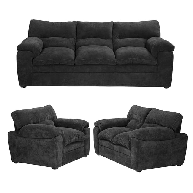 Sala 3-2-1 TRINITY Cosmo ( Sofá, Love Seat, Sillón ) Gris Oscuro