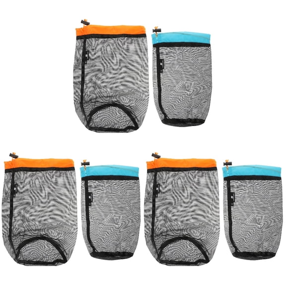 FELTECHELECTR Mesh Travel Bags Assorted Color Portable Clothes Storage Organizer 6Pcs
