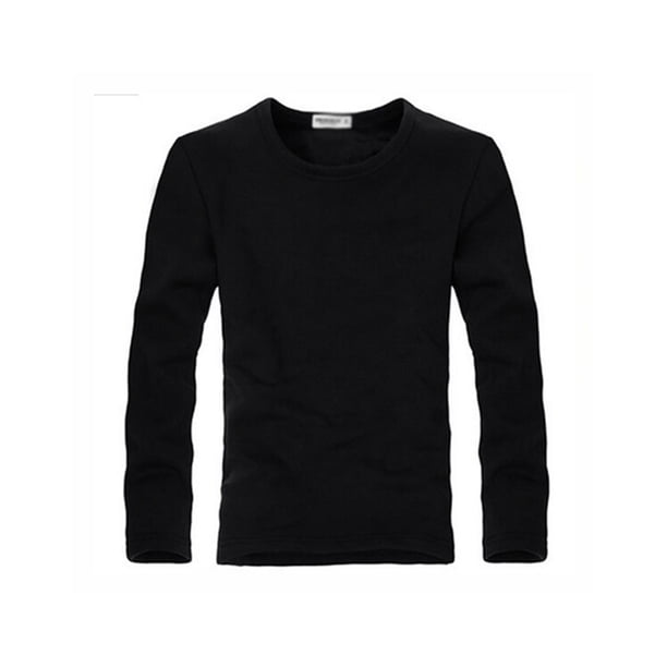 Minnieouse Top básico para hombre, ropa interior cálida de manga larga con cuello redondo, Base para clima frío, ropa de Color sólido, Jersey, Camisetas METRO Negro Tipo 2