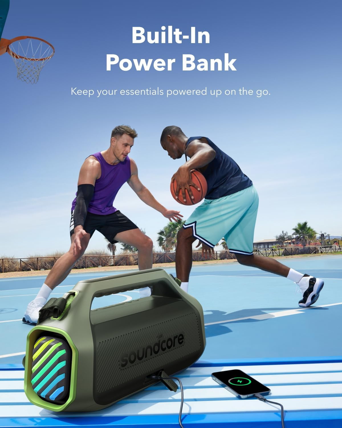 Soundcore Boom 2 Plus By Anker, Outdoor Speaker, 140W, 2+2 Channel, BassUp 2.0, 20H Playtime, Green