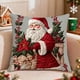 thumbnail image 5 of Herunwer Christmas Snowman Reindeer Gloves Eucalyptus Throw Pillow Covers, Winter Holiday Stripes Cushion Case Decoration for Sofa Couch, 5 of 6