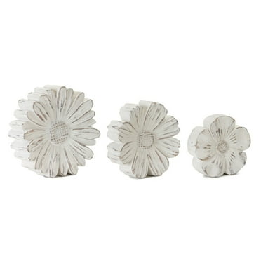 Home Decorative Flower (Set Of 3)5"H, 6"H, 7"H Resin, Stone Powder
