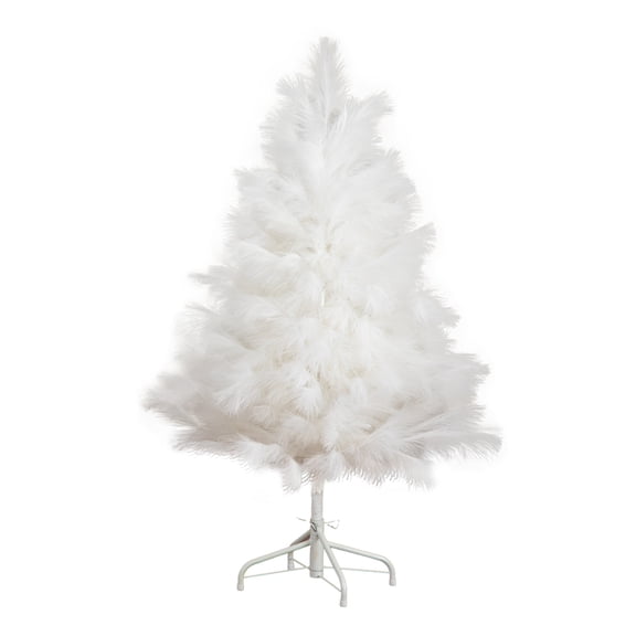 Nearly Natural Pampas Grass Artificial Christmas Tree - 4' - Unlit - White