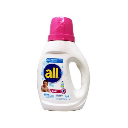 All Baby Liquid Laundry Detergent, 24 Loads, 30 fl oz, Hypoallergenic & Gentle