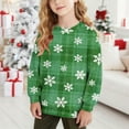 thumbnail image 2 of Lorytime Girls Sweatshirts for Kids Boys Christmas Snowflakes Plaid Shirt Crew Neck Long Sleeve Pullover Cute Tops Green, 2 of 7