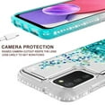 thumbnail image 3 of Samsung Galaxy A03S Case Liquid Quicksand Glitter Cute Phone Case Clear Bling Diamond Shock Protective Cover for Girls Women - Clear/Teal, 3 of 5