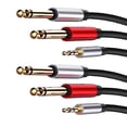 thumbnail image 1 of cable adaptador de audio 2x Conector Dual de 1/4 "6.35 Mm de 5.9 Pies a Cable Estéreo de 1/8" de 3.5 Mm Magideal cable adaptador de audio, 1 of 6