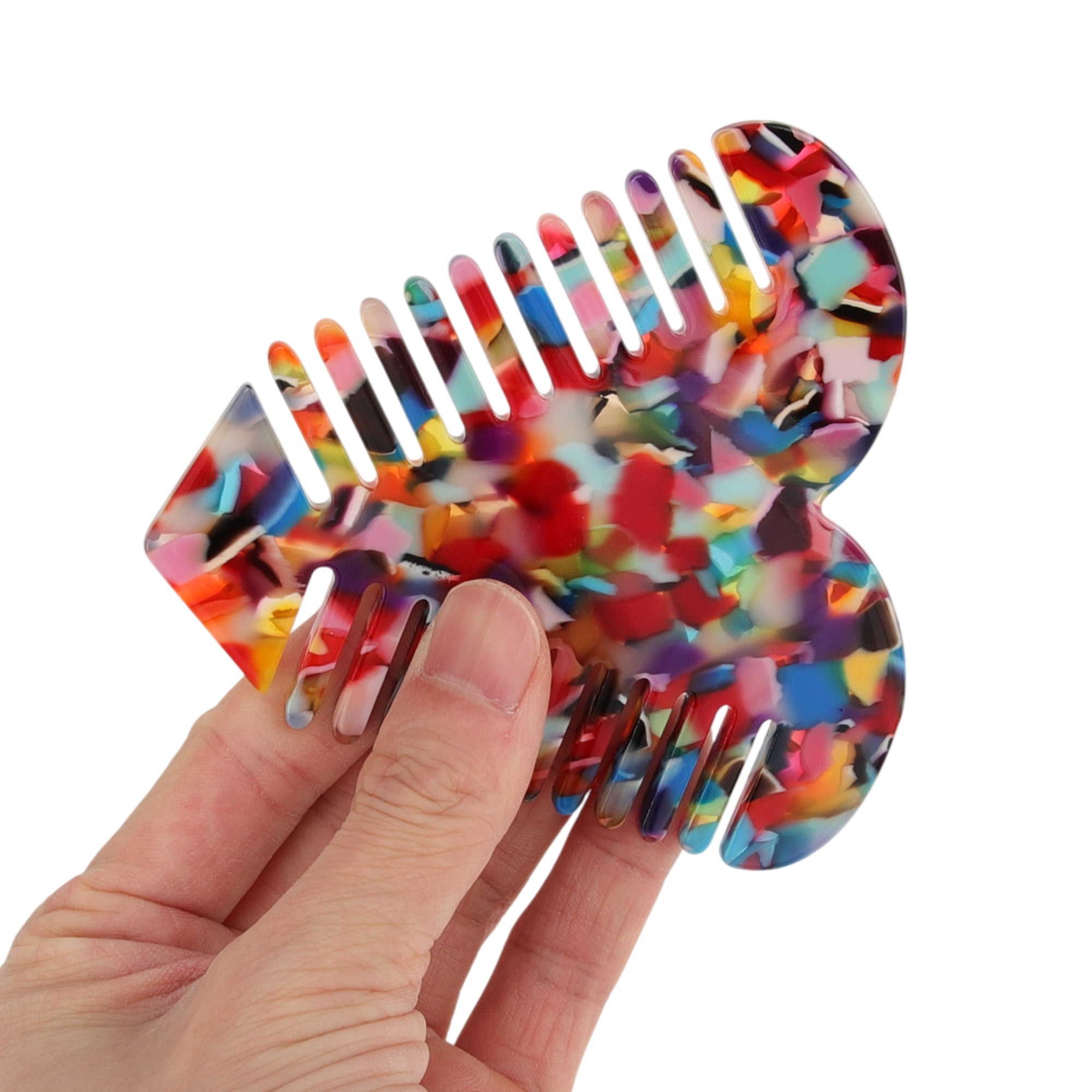 Unique Bargains 1 Pc Heart Shaped Hair Comb for Effortless Hair Care Styling Colorful