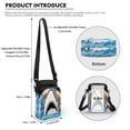 thumbnail image 6 of HELLHERO Shark Pattern Design Lightweight Travel Crossbody Purse Polyester for Men, Women, 6 of 7