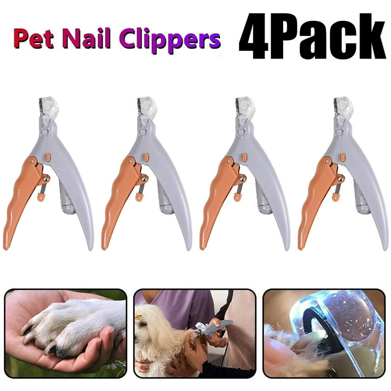 Dog nail clippers with magnifying glass and clearance light