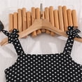 thumbnail image 5 of Girls 2 Piece Summer Outfits Polka Dots Spaghetti Strap Crop Top & Elastic Waist Wide Leg Pants Casual Clothes for Kids Black Size 7-8 Years, 5 of 8