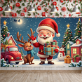 thumbnail image 4 of Festive Design Merry Christmas Holiday Train Decoration Santa Claus Banner for Christmas Party Winter Celebration Family Gathering, 4 of 9
