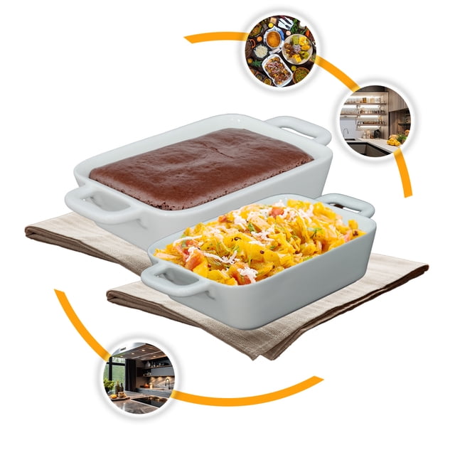Refractario de Ceramica Grande para Cocina Set 2 Piezas