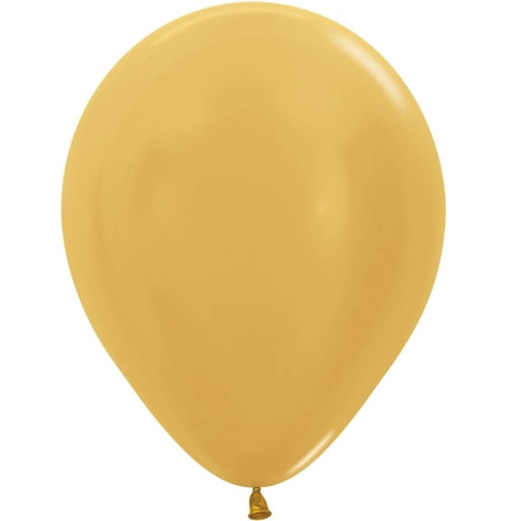 100 Metallic Gold Color Latex Balloons 11"