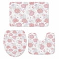 thumbnail image 2 of Summer Marine Life Bathroom Rugs Set Ocean Red Coral Shell Coastal Sea Conch Non Slip Absorbent Soft Bath Mats 3 Piece Set with Bathroom Rug, U-Shaped Floor Mat, Toilet Seat Cover Small Size, 2 of 9