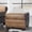 Brown 595, variant on Faux Leather Ottoman with Nailheads for Living Room, Espresso Bun Feet Accent Stool 34x25x20.5