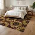 thumbnail image 3 of ODIKA 6'x9' Washable Area Rug Way Sunflower Traditional Layout Hallways Entry Bedside Vintage Refined for Dining Room, Under Table, Office Décor, Non-Slip Chair-Friendly, 3 of 7