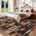 thumbnail image 6 of Memoryfield Washable 5' x 7' Area Rug, Foldable Geometric Printed Carpet, Soft Low Pile Abstract Floor Mats, Non Shedding Floor Covering for Bedroom Living Room, Red, 6 of 9