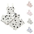 thumbnail image 4 of ZQUUVOU Women's Pajamas 3 Piece Sets Knit Ribbed Heart Print Camisole Shorts and Long Pants Soft Sleepwear Pink, 4 of 4