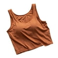 thumbnail image 2 of Timegard Womens Tank Tops Round Neck Crop Tops with Built in Bras Fitting Soft Basic Tee Casual Summer Tops, 2 of 5