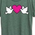 thumbnail image 3 of Instant Message - Heart Dove Symbols - Women's Short Sleeve Graphic T-Shirt, 3 of 6