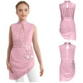 thumbnail image 2 of iiniim Girls Ballet Skirted Leotard Mesh Figure Ice Skating Dress Asymmetrical Lyrical Dancewear Pink 12, 2 of 7