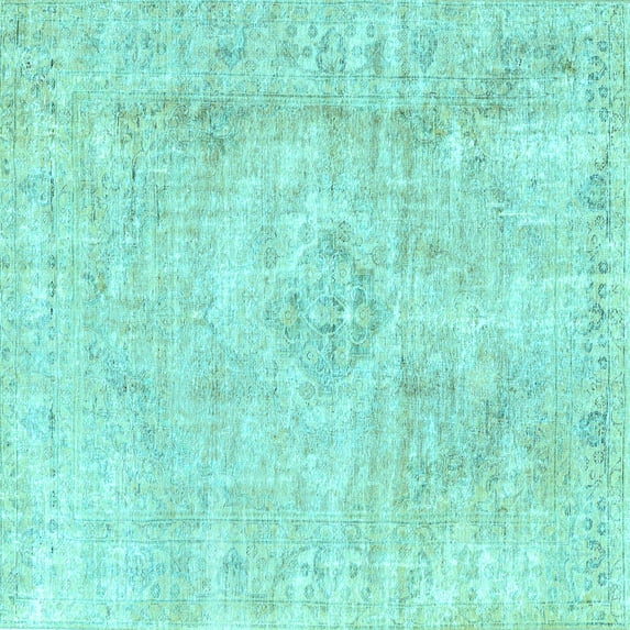 Ahgly Company Indoor Square Persian Light Blue Traditional Area Rugs, 7' Square