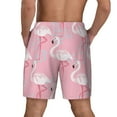 thumbnail image 4 of Daiia Pink Flamingo Mens Swim Trunks Swim Shorts Quick Dry Swim Shorts with Mesh Lining Pockets-Small, 4 of 9