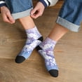thumbnail image 3 of Rateoe Round Snow Merry Christmas Pattern Quarter Crew Socks,Toe Seamed Ankle Socks,Cotton Cushioned Breathable Athletic Crew Sports Socks, 3 of 7