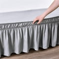 thumbnail image 5 of Monkemon Wrap Around Ruffled Bed Skirt 15 Inch for Queen Size Beds,Gray, 5 of 8