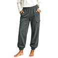 thumbnail image 2 of Xdegoge Cargo Joggers for Women High Waisted Athletic Casual Elastic Waist Cuffed Hem Trousers with Pockets Comfortable Lightweight Hiking Workout Lounge Wear, 2 of 5