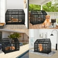 thumbnail image 6 of Heavy Duty Dog Crate 54 inch with Mat Indestructible Pet Dog Cage Crate Kennel with Roof Top 2 Doors Removable Trays, Lockable Wheels Escape-Proof for High Anxiety Large /Extra Large Dogs, 6 of 7