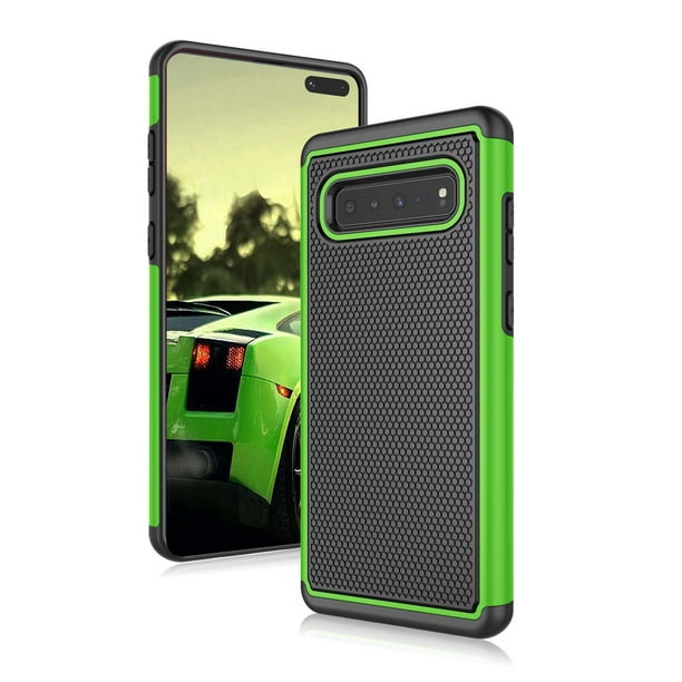 Njjex Case For 2019 6 7 Galaxy S10 5g Cover For Samsung S10 5g Shock Absorbing Dual Layer Silicone Plastic Scratch Resistant Bumper Rugged Grip Hard Protective Cases Cover Green Walmart Com