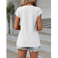 thumbnail image 4 of Weardear Women's V Neck T Shirts Eyelet Tank Top Cap Sleeve Summer Casual Blouses, S-XXL, 4 of 6
