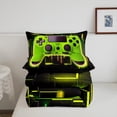 thumbnail image 4 of Yellow Gaming Kids Queen Comforter Set - Gamer Comforter Boys Queen Size Bedding Set, Neon Lights Abstract Geometry Design Gamer Room Decor, 4 of 5