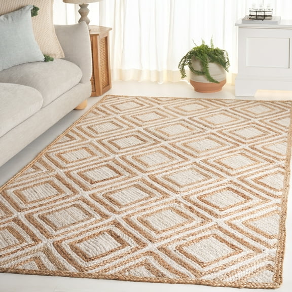 SAFAVIEH Cape Cod Zoe Geometric Area Rug, Natural/Ivory, 5' x 8'