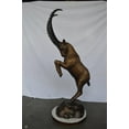 thumbnail image 2 of Nifao Mountain goat on hind legs bronze statue – Outdoor Garden Decor Sculpture, 36"L x 16"W x 66"H, 2 of 12
