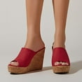 thumbnail image 2 of Platform Slip on Sandals for Women Summer Wedges Slides Flatform Clog Open Toe Beach Casual Summer Shoes, 2 of 8