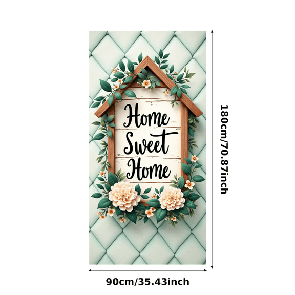 Floral Design Home Decor Sweet Home Decorative Banner Outdoor Indoor Housewarming Gift for Living Room Garden Entryway Decoration