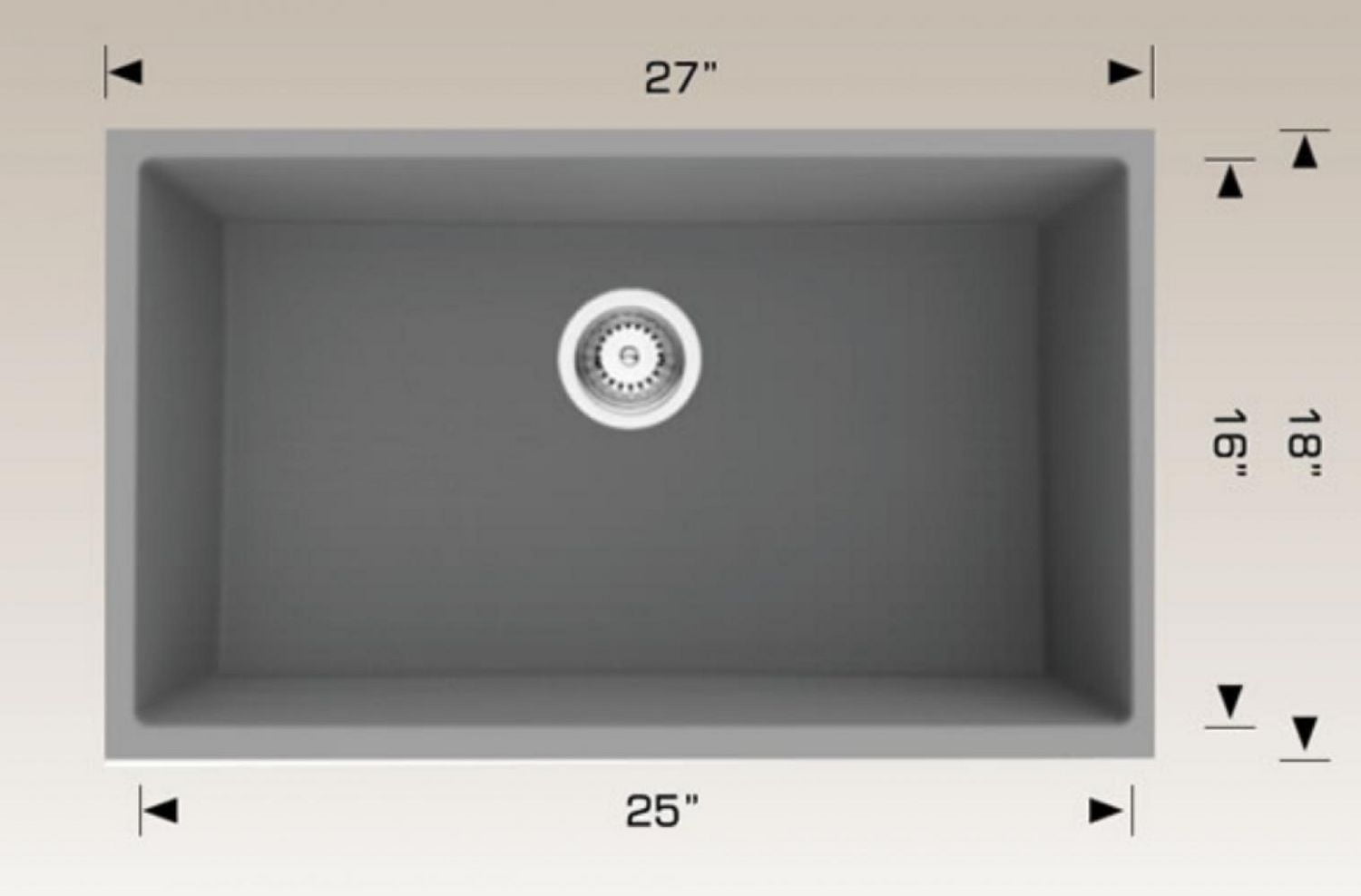 American Imaginations 27 pouces. Évier de cuisine à café approuvé W CSA avec 1 bol