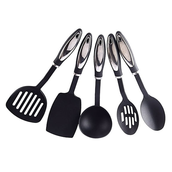 BESTYASH Non Stick Cooking Tools Black Ergonomic Nylon Kitchen Accessories 5Pcs