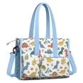 thumbnail image 2 of Teacher Tote Bag,Colorful Dinosaur and Leaf Pattern Teacher Utility Tote Bag,Large Work Tote Bags for Women with Multiple Pockets,Top Zipper Closure,13.8x10.6x6.7 Inch, 2 of 5
