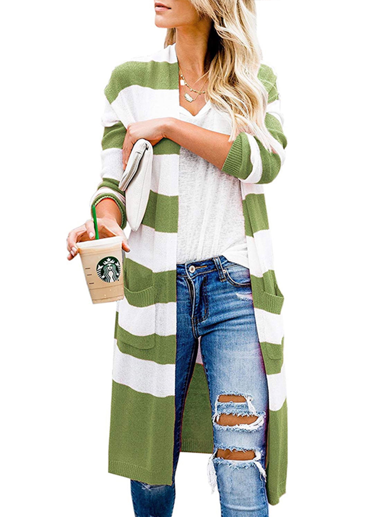 ladies striped cardigan