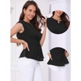 thumbnail image 2 of DARING DIVA Women's Peplum Tops Cap Sleeve Twist Front Top L Black, 2 of 6